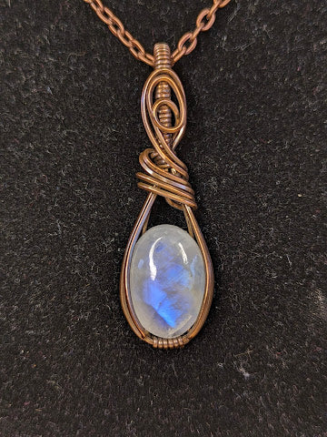 Regenboog Maansteen Ketting Koper