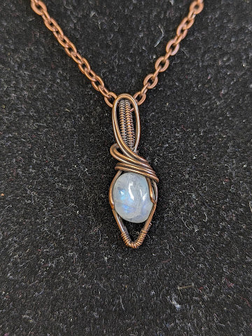 Regenboog Maansteen Ketting Koper