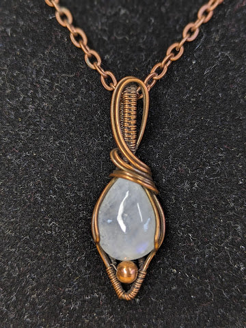 Regenboog Maansteen Ketting Koper