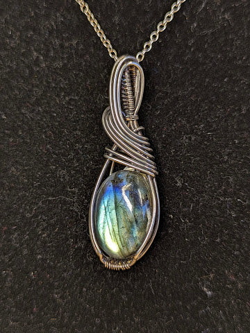 Labradoriet Ketting Zilver