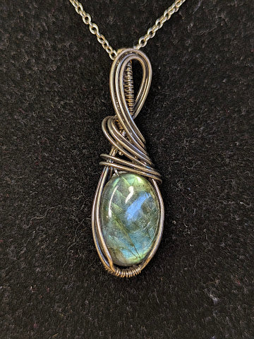 Labradoriet Ketting Zilver