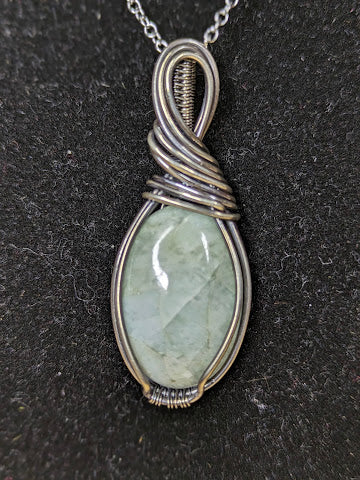 Amazoniet Ketting Zilver