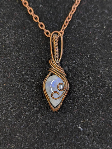 Regenboog Maansteen Ketting Koper