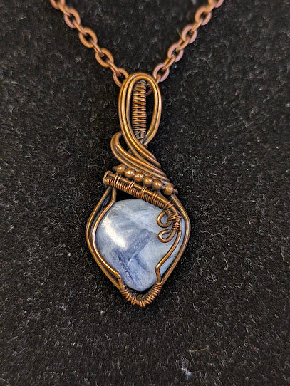 Blauwe Kyaniet Ketting Koper