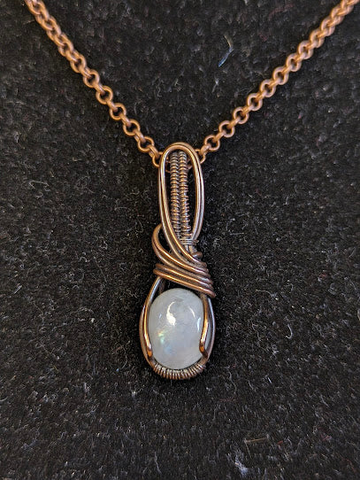 Regenboog Maansteen Ketting Koper