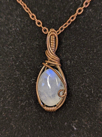 Regenboog Maansteen Ketting Koper