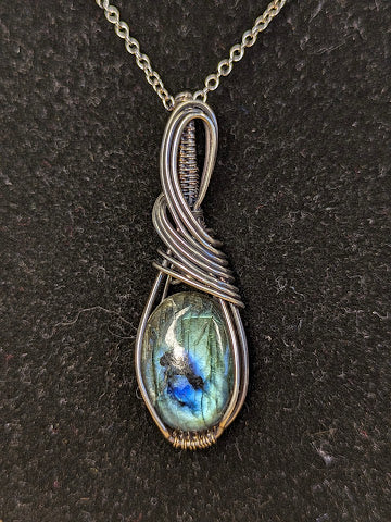 Labradoriet Ketting Zilver